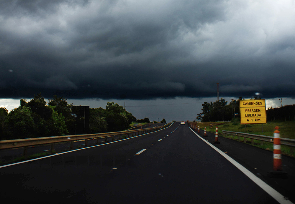 Storm forming on the road between the state of Paraná and São Paulo, Brazil.