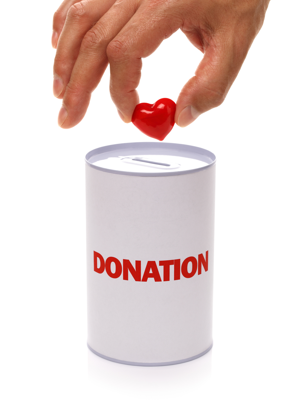 donation box with heart concept for charity or organ donation