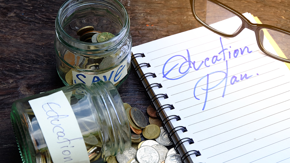 Saving money for education concept.